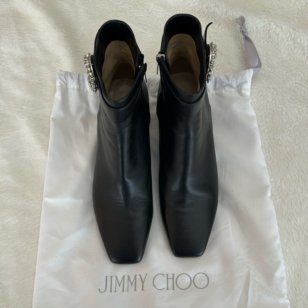 Excellent condition- Jimmy Choo black boots with diamond “C”. Worn 3 times.